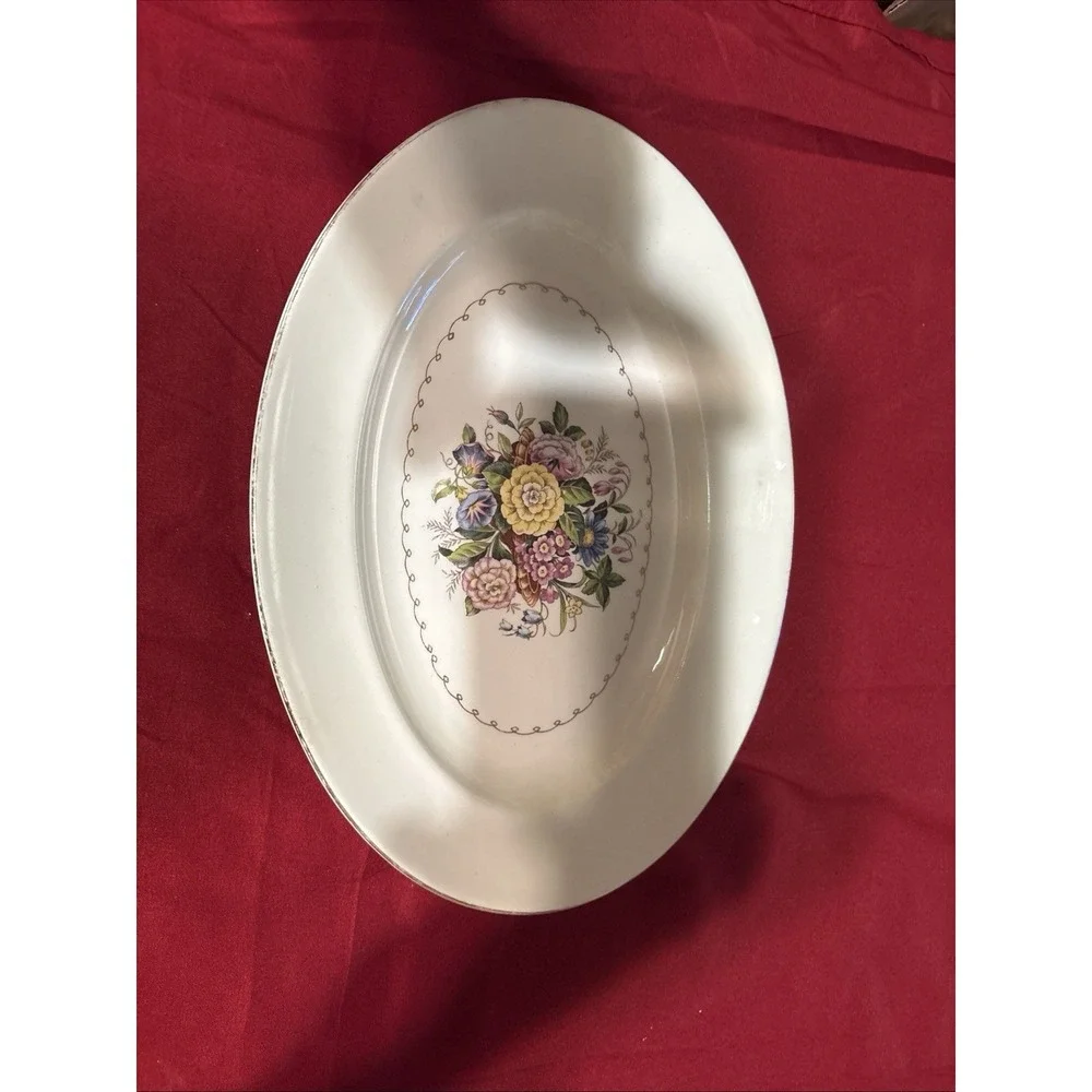 Vintage Paden City Pottery Oval Serving Platter 12
